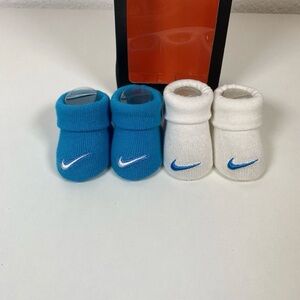Nike Baby Swoosh 2 Pack Baby Booties for Boys and Girls (0-6M) Blue, 0-6 Months